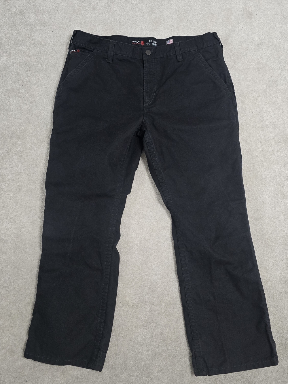 Ariat Flame Resistant Black Relaxed Boot Pants Mens Size 38/32
